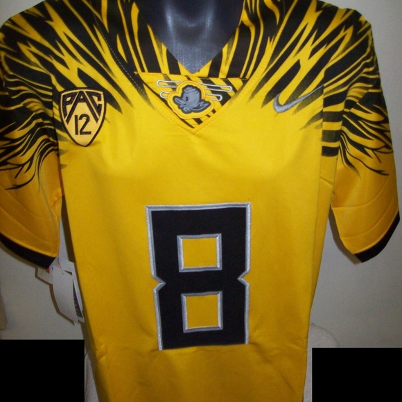 Oregon DUCKS #8 MARIOTA Sewn Jersey YELLOW - Picture 2 of 4